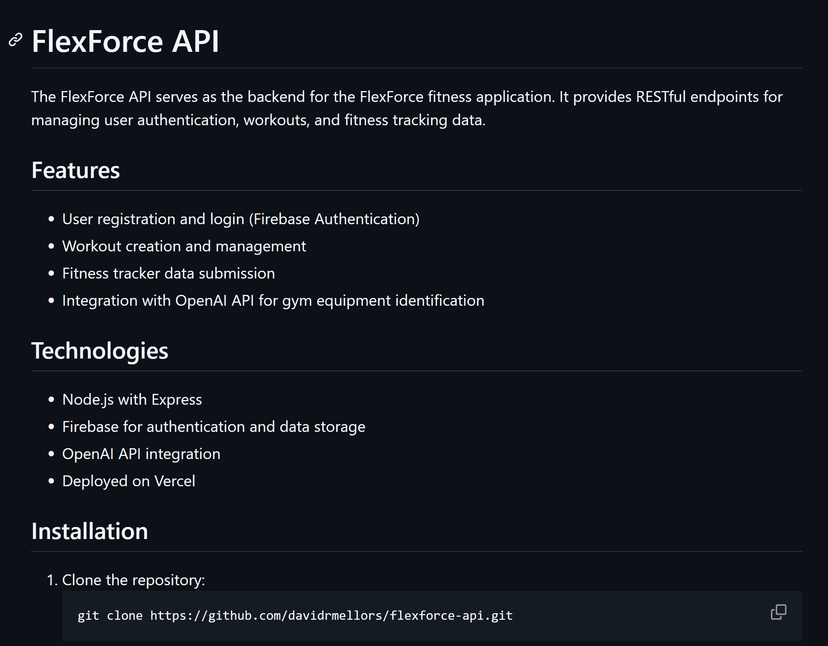 FlexForce App and API